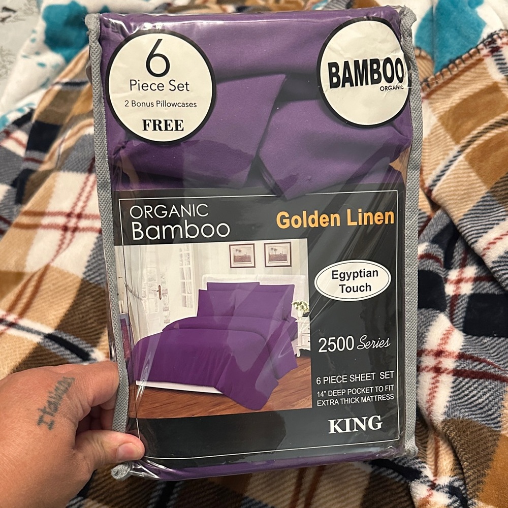 Organic Bamboo King Sheet Set - Purple